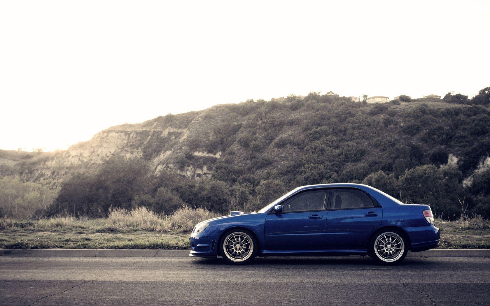 Download wallpapers Subaru, Impreza, blue, Hills free desktop