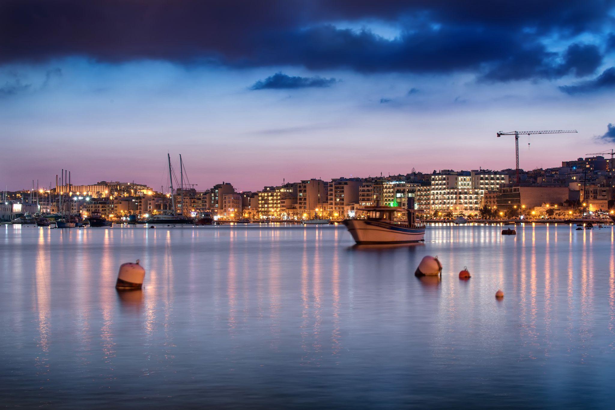 view, malta, nature, sunset, sailboats, boat, sky, splendor