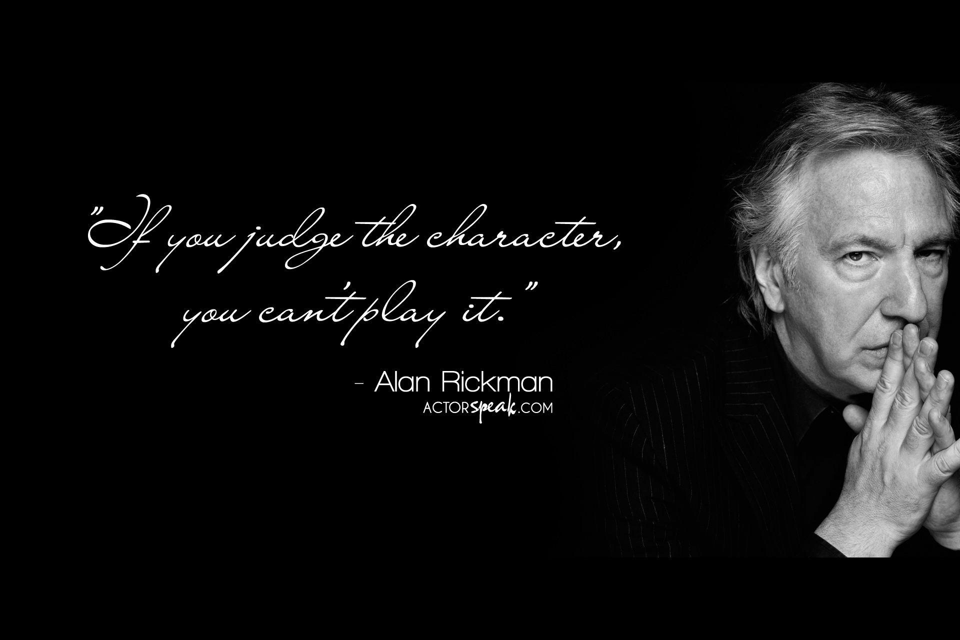 WALLPAPER: Alan Rickman quote on acting with photo