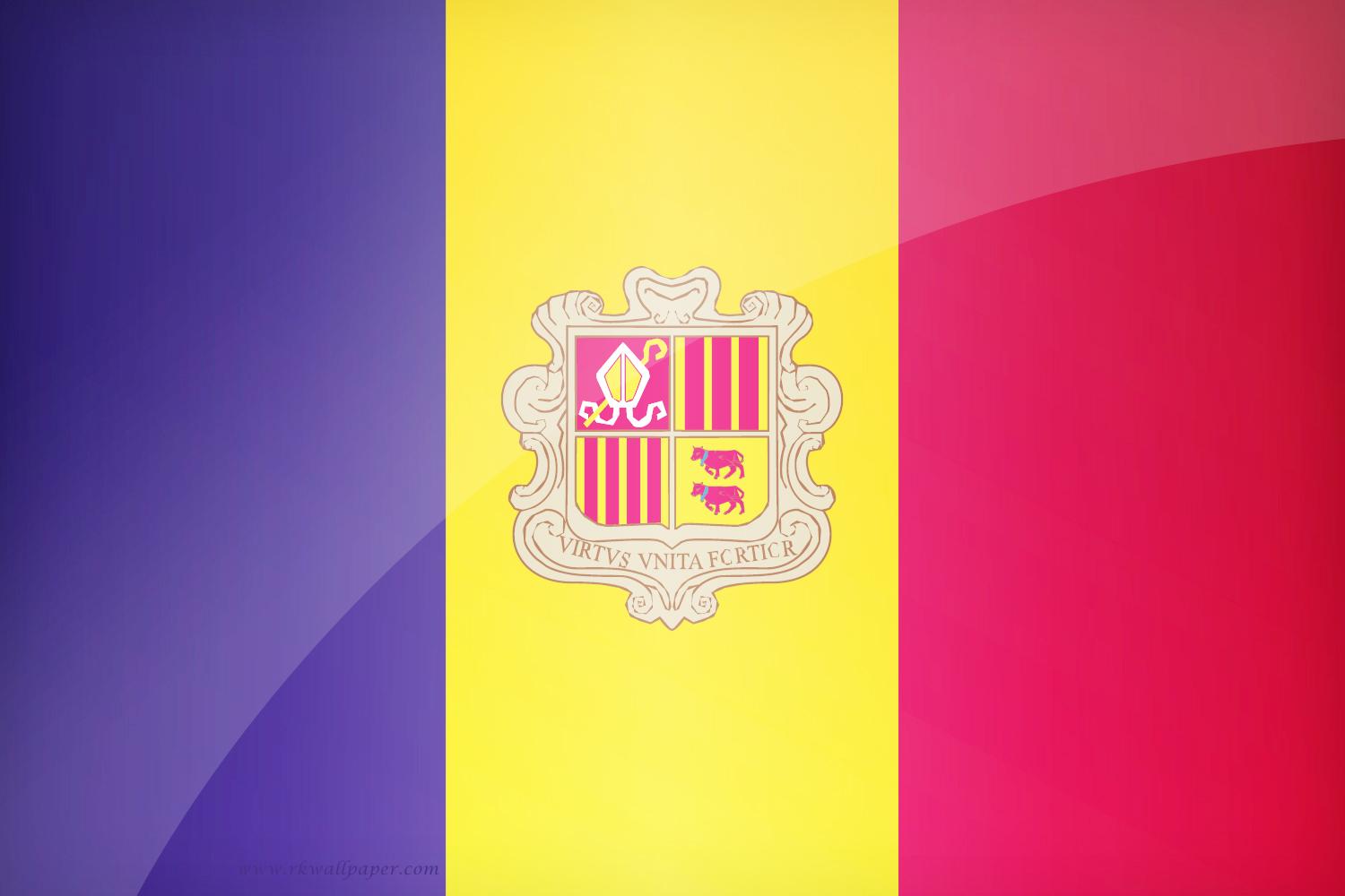 andorra national flag hd desktop image