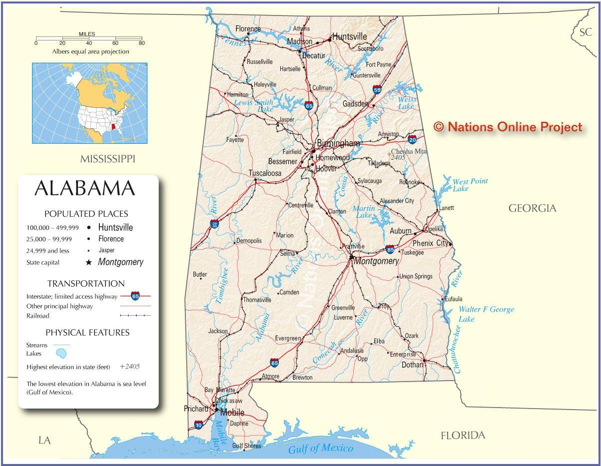 Alabama map