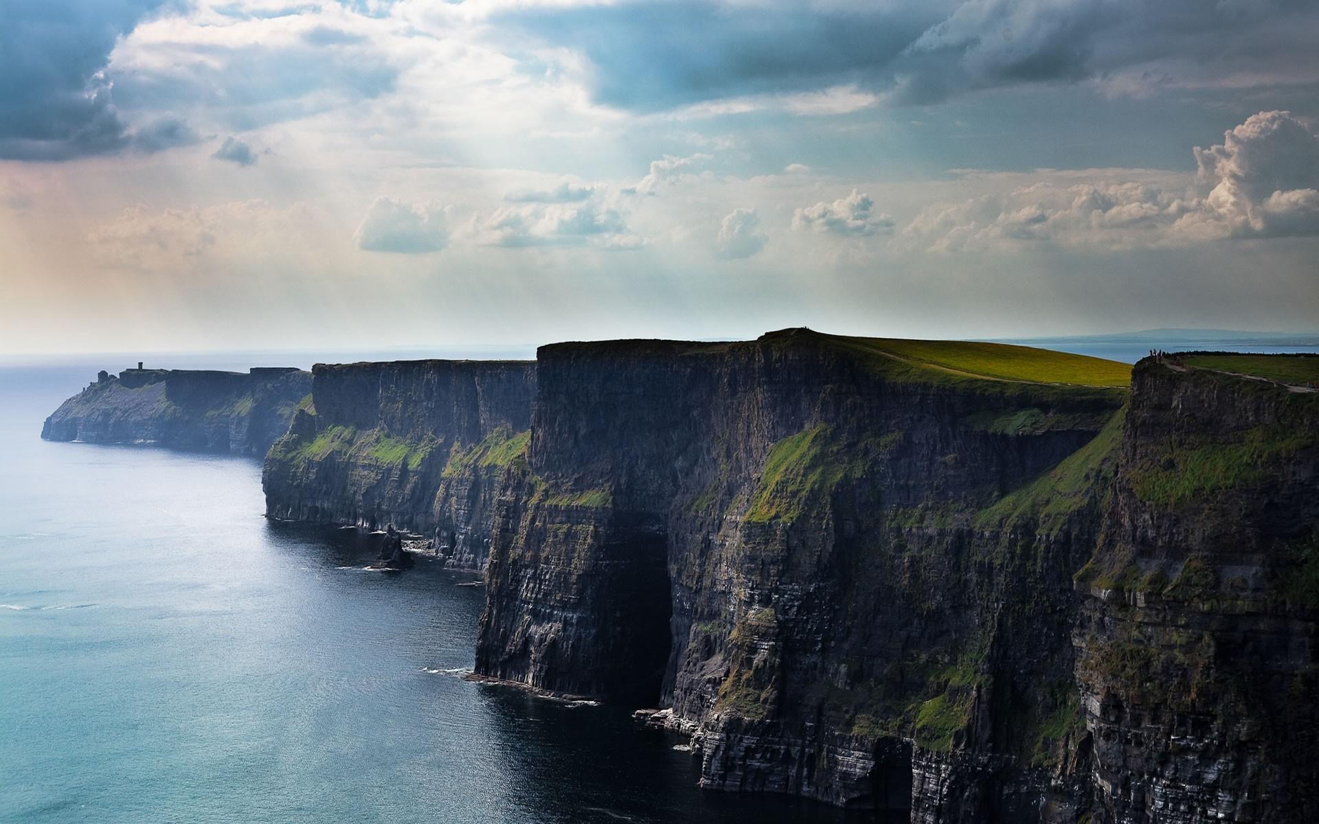 landscape cliff sea clouds sunlight nature wallpapers and backgrounds