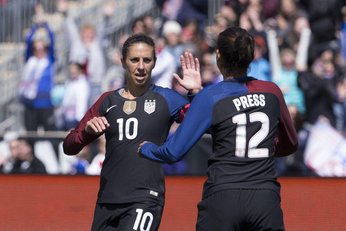 USWNT stars Carli Lloyd and Christen Press, league MVP Sam Kerr