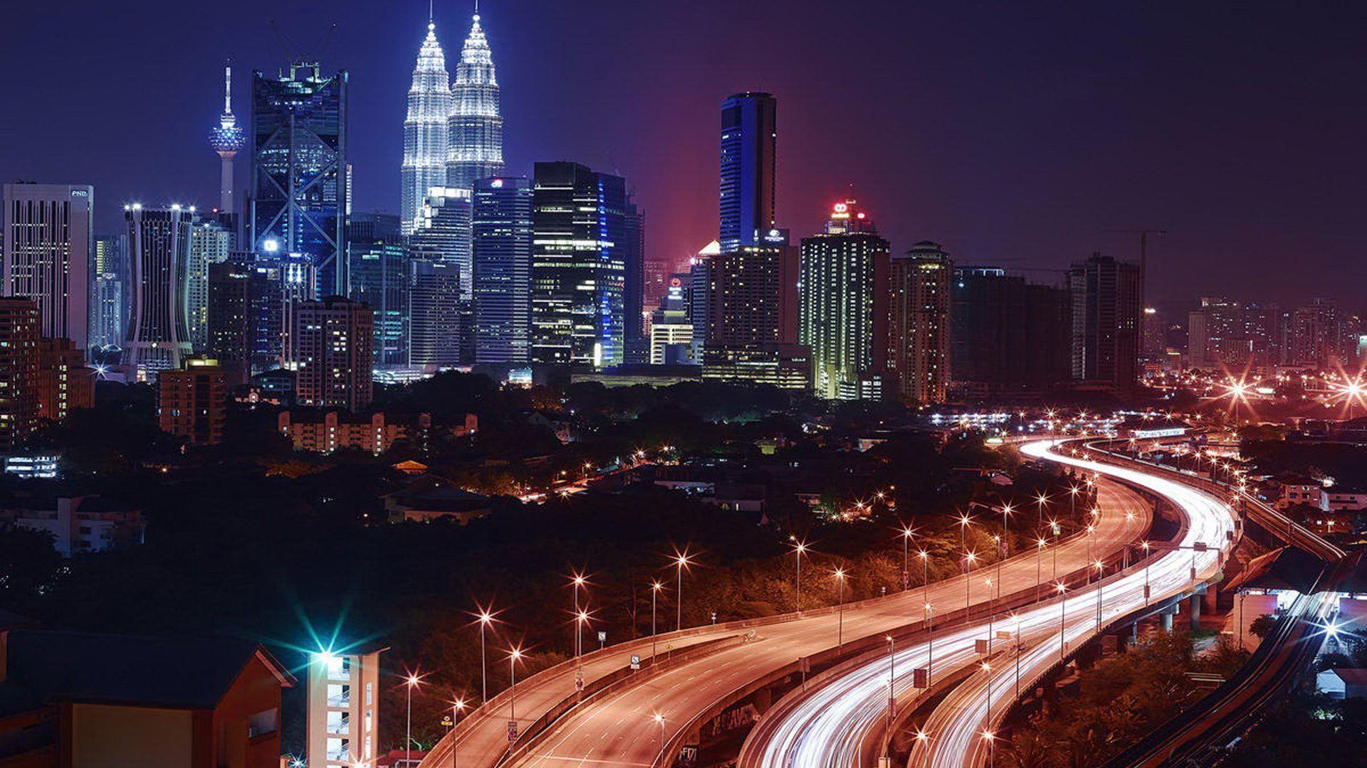 Kuala Lumpur At Night Malaysia Hd Wallpapers For Desktop