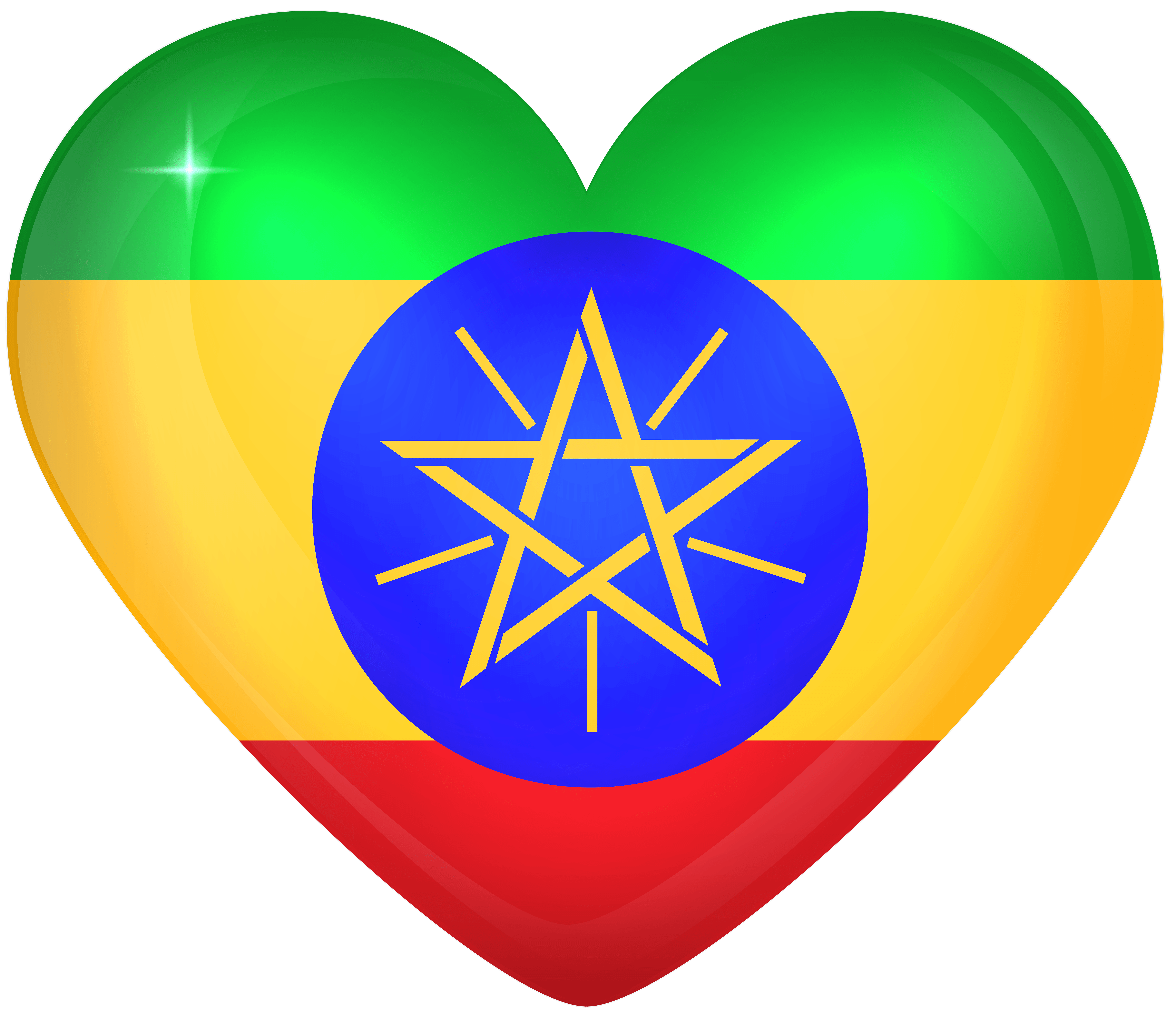 Ethiopia Large Heart Flag