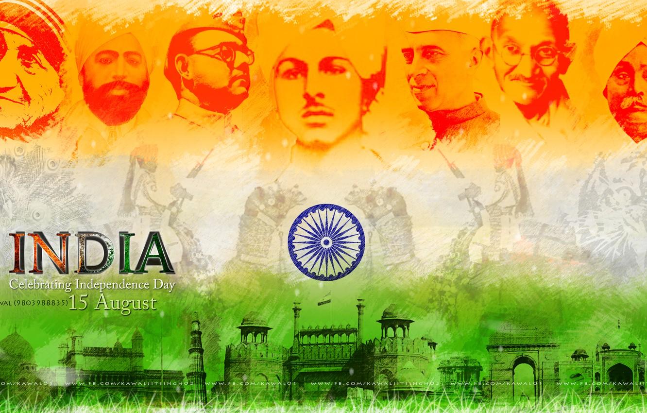 Wallpapers wallpaper, india, kawal, Download, 15 aug, Independence day image for desktop, section абстракции