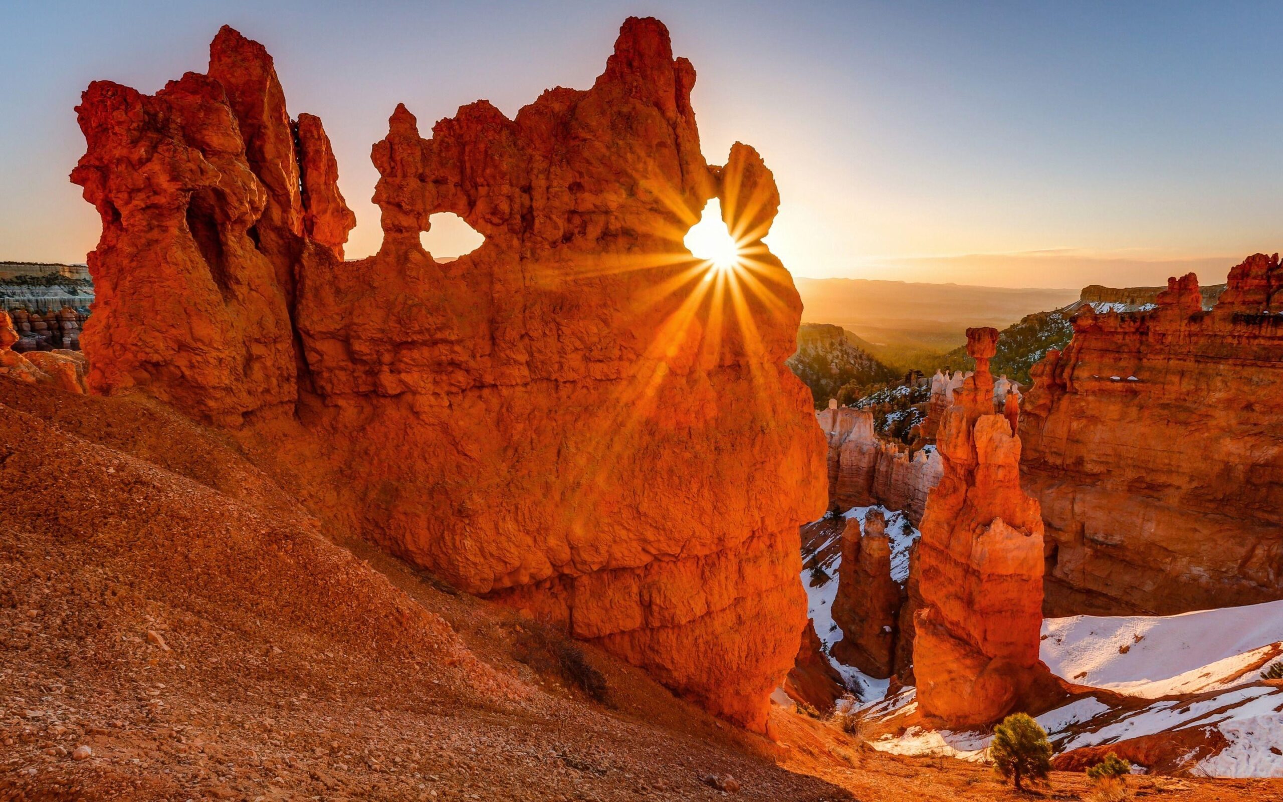 Wallpapers Utah, Rays, Mountains, Bryce Canyon National Park, sun