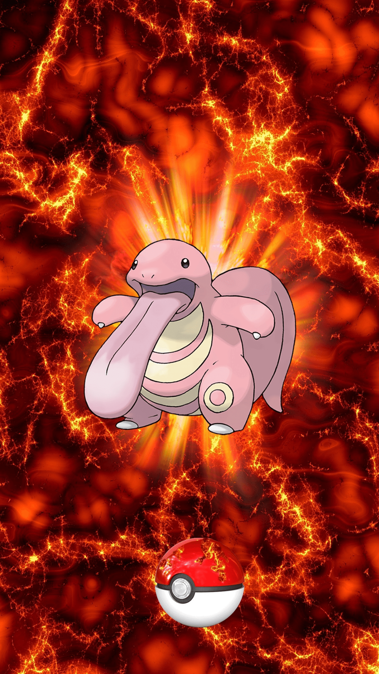 108 Fire Pokeball Lickitung Beroringa Egg