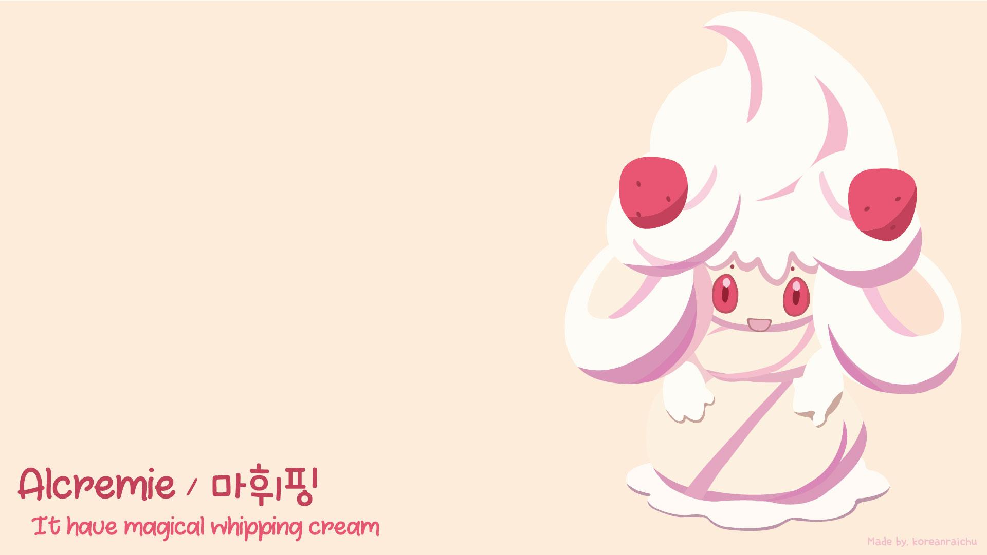 OC] I made Alcremie wallpaper. It’s Korean name is ‘마휘핑’, read