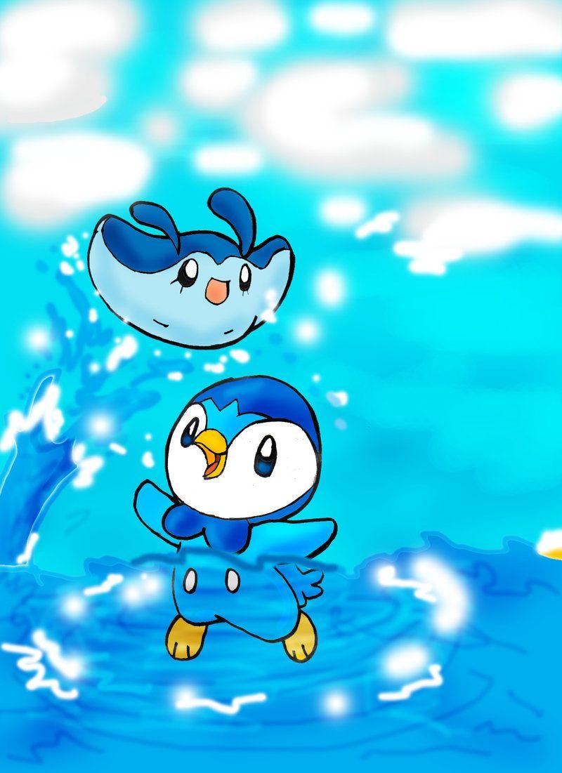 Piplup and Mantyke by pridark