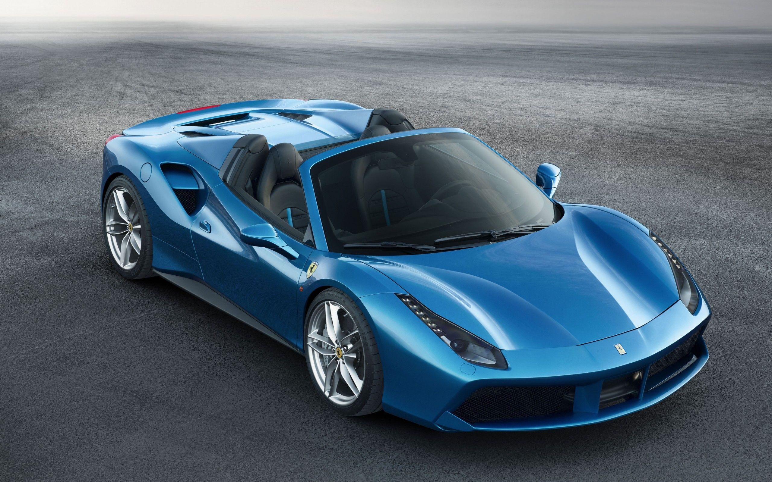 Download Ferrari 488 Spider, Blue, Supercar, Cars