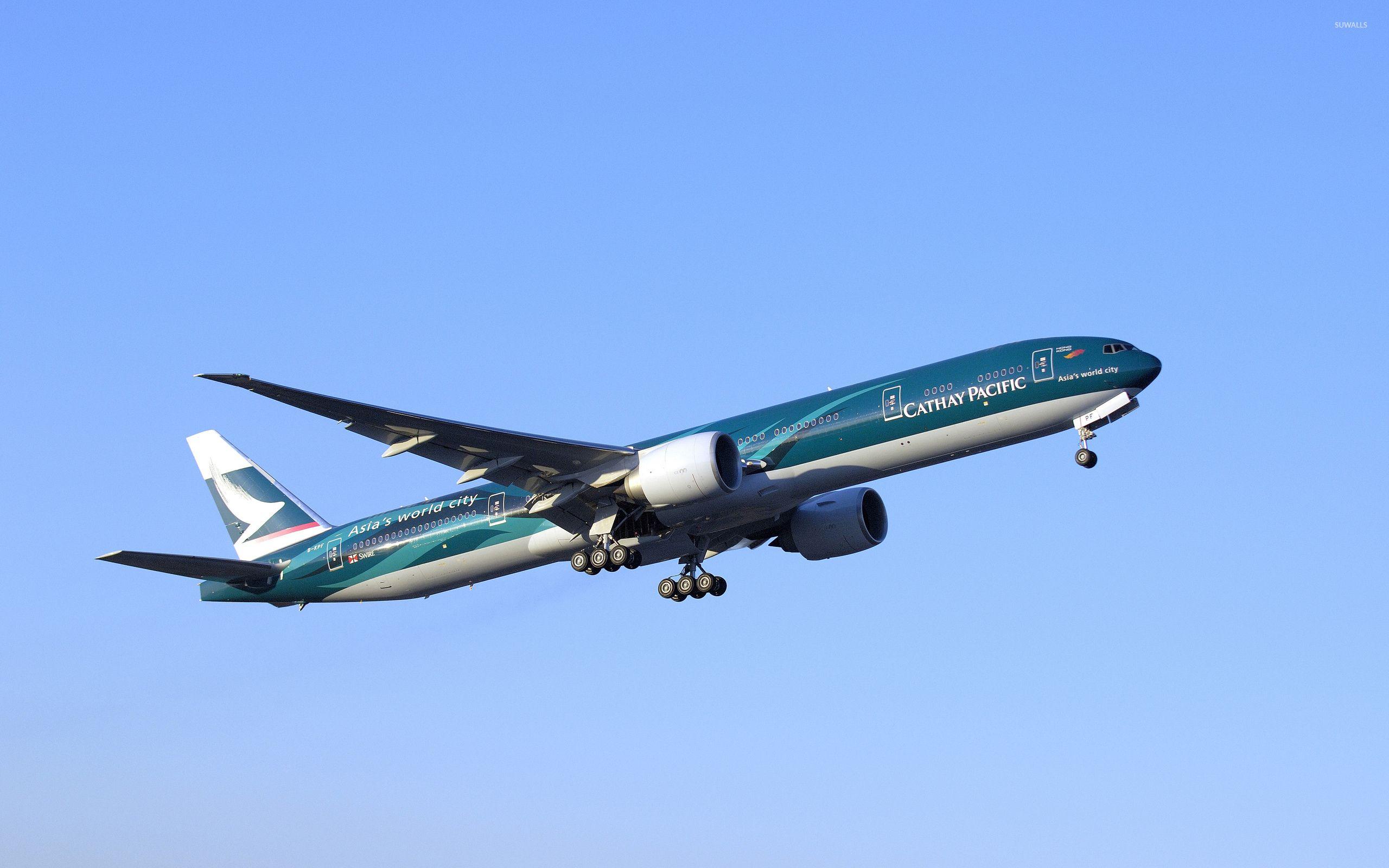 Cathay Pacific Boeing 777 in flight wallpapers