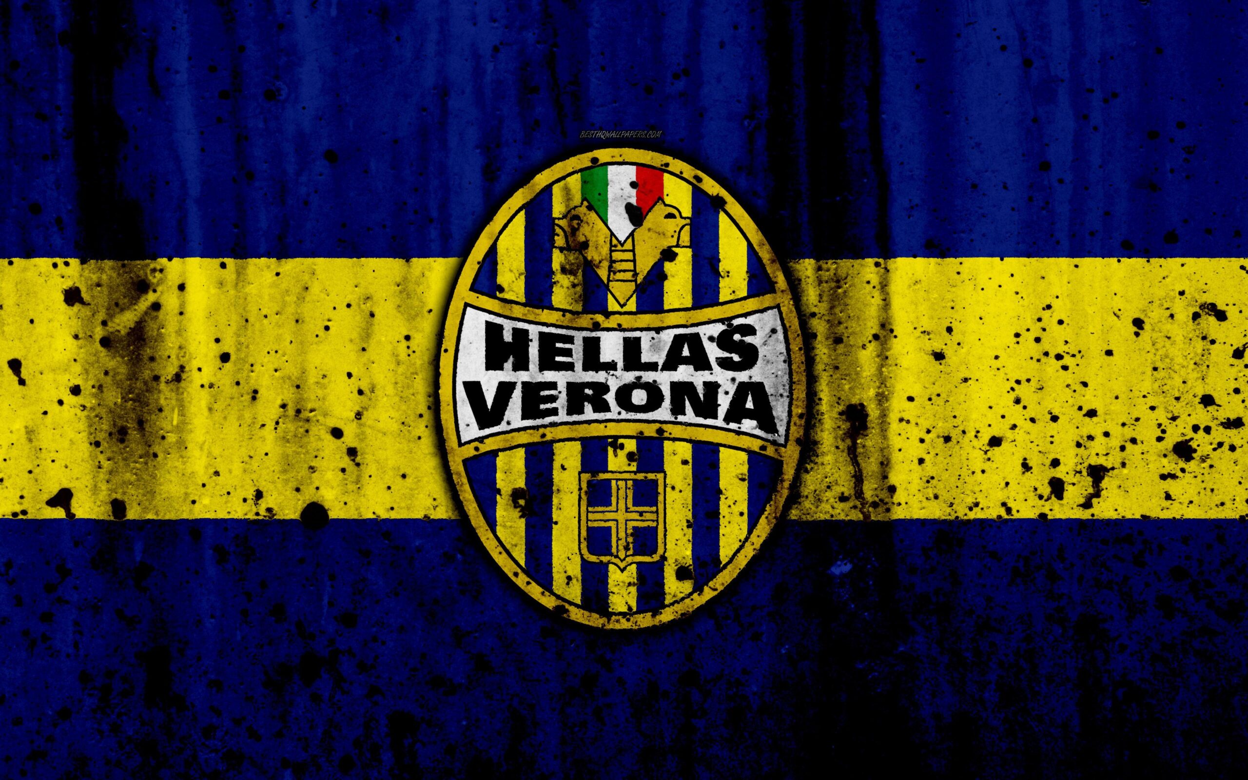 Download wallpapers FC Hellas Verona, 4k, logo, Serie A, stone